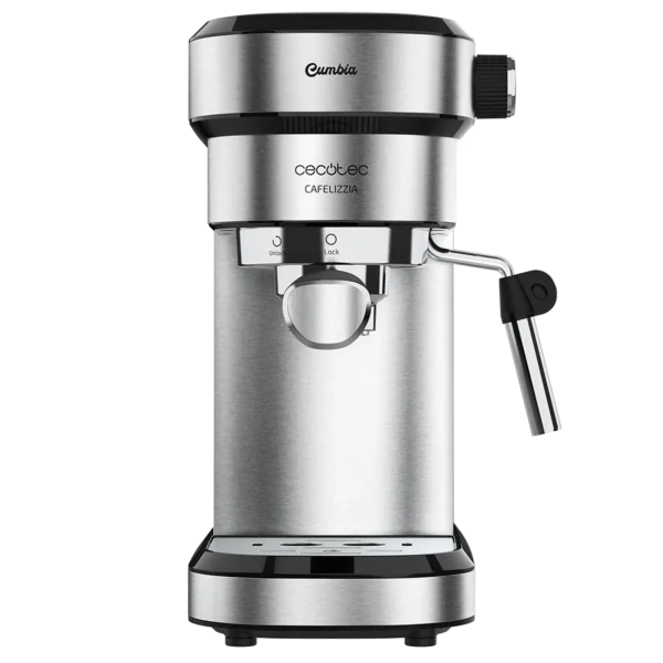 Imagen 2 Cafetera express Cecotec Cafelizzia 790 Steel de 1350 W y 20 bares. Sistema Thermoblock, vaporizador orientable y acabado en acero inoxidable de alta calidad.