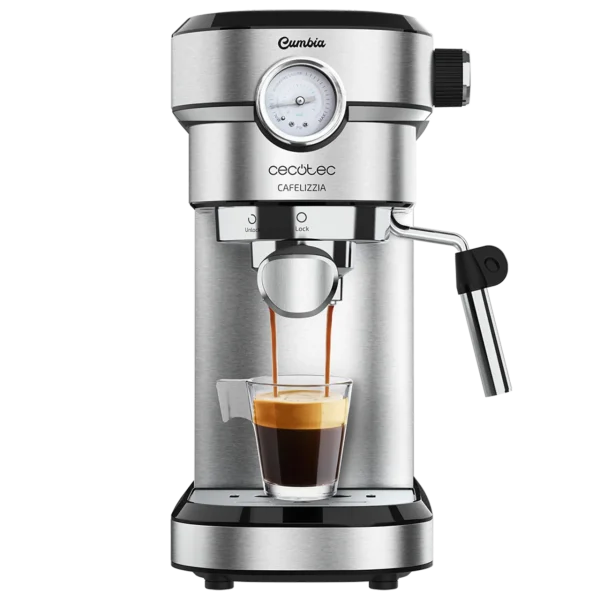Imagen 2 Cafetera express Cafelizzia 790 Steel Pro con 1350 W, 20 bares y Thermoblock. Obtén espressos y cappuccinos con aroma intenso y crema perfecta en segundos.