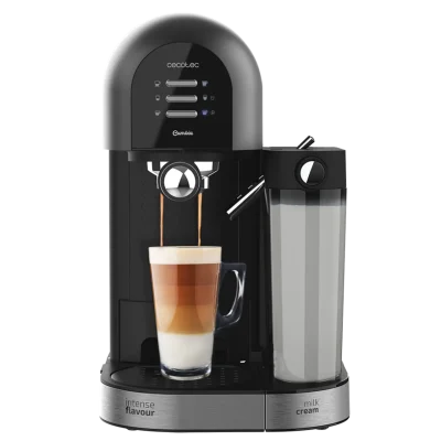 Cafetera semiautomática Cecotec Power Instant-ccino 20 Chic Serie Nera con sistema de leche y doble salida de café