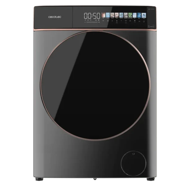 Imagen 2 Lavadora CECOTEC Bolero DressCode 9900 Autodose Steel. Carga frontal de 9 kg, 1400 rpm, motor Inverter Plus, pantalla FullColor de 10,3 pulgadas y clase A.