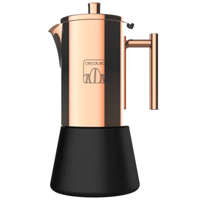Cafetera italiana de acero inoxidable Cecotec Moking 400 con capacidad para 4 tazas compatible con inducción