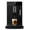Cafetera superautomática Cecotec Cremmaet Compact Steam color negro con vaporizador de acero inoxidable y panel de control frontal.