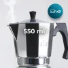 Imagen 5 Cafetera italiana Mokclassic 900 Shiny de Cecotec fabricada en aluminio fundido para 9 tazas. Diseño elegante con mango ergonómico y acabados de alta calidad.
