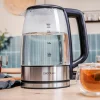 Imagen 4 Hervidor de agua eléctrico de 1,7 L y 2200 W con cuerpo de vidrio de borosilicato. Resistente, libre de BPA y con iluminación LED interior para fácil control.