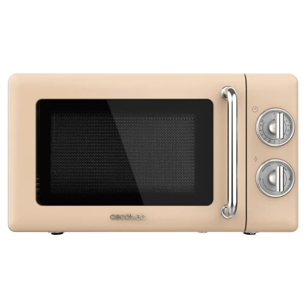 Microondas mecánico Cecotec ProClean 3010 Retro Beige de 20 litros y 700 W vista frontal