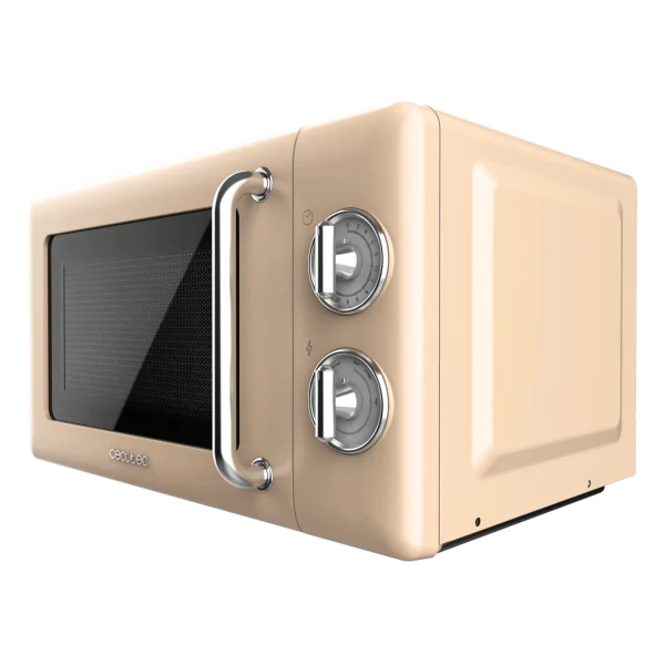 Imagen 2 Microondas mecánico Cecotec ProClean 3010 Retro Beige de 20 litros y 700 W. Diseño vintage con temporizador y mandos giratorios para un uso muy sencillo.