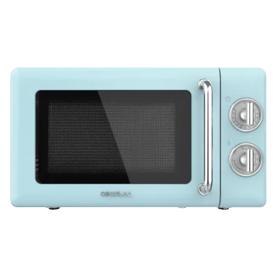 Microondas mecánico Cecotec ProClean 3110 Retro Blue de 20 litros con grill y mandos giratorios