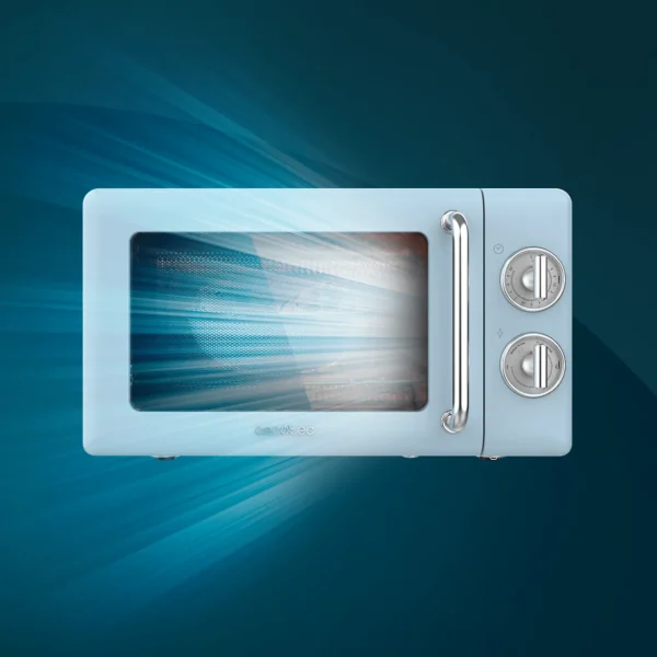 Imagen 8 Microondas Cecotec ProClean 3110 Retro Blue. Diseño vintage con 20 litros de capacidad, 700 W de potencia y función grill. Ideal para calentar y gratinar.
