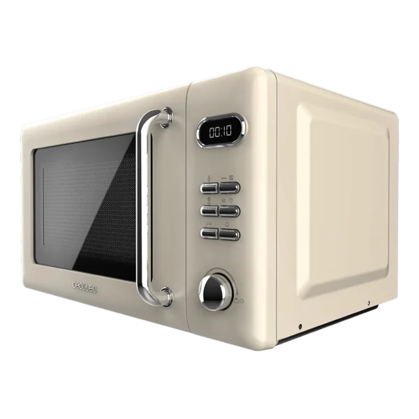 Imagen 2 Microondas digital Cecotec ProClean 5110 Retro Beige de 20 litros y 700 W. Diseño vintage con grill, panel de control intuitivo y temporizador exacto.