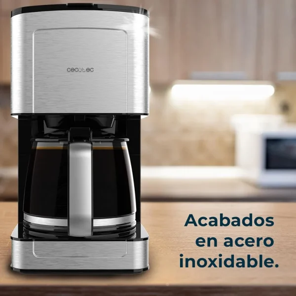 Imagen 5 Cafetera de goteo Cecotec Coffee 56 Heat con 950 W, capacidad de 1.5 litros para 12 tazas, acabado en acero inoxidable y sistema intensificador de aroma.