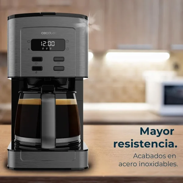 Imagen 5 Cafetera de goteo digital Coffee 56 Time de Cecotec con 950 W, capacidad de 1.5 L para 12 tazas, programable 24h y función Extra Aroma para un sabor intenso.