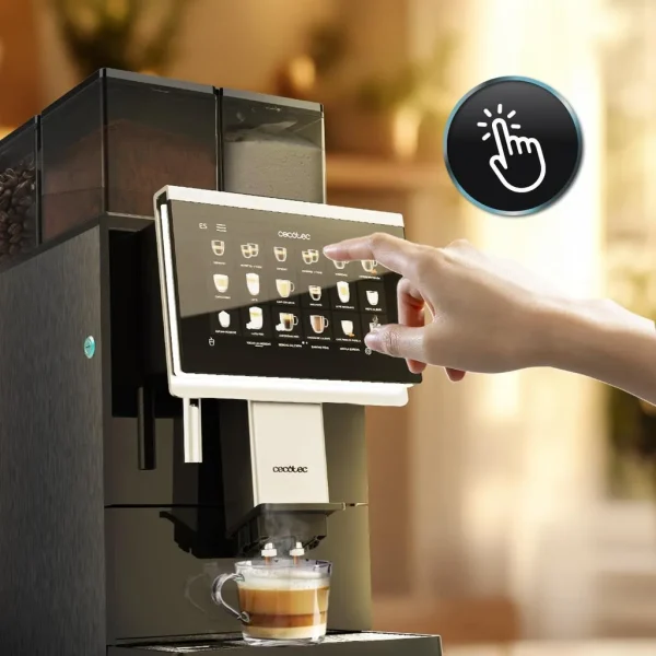 Imagen 3 Cafetera superautomática Cremmaet Lounge de Cecotec con 19 bares y sistema Thermoblock. Disfruta de cafés recién molidos con un diseño compacto y elegante.