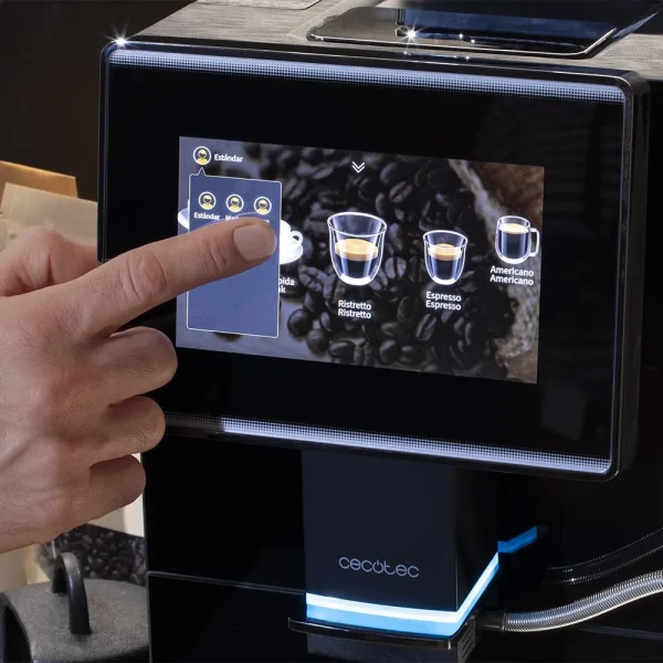 Imagen 4 Cafetera superautomática Cecotec Cremmaet Touch con 19 bares de presión, sistema Thermoblock y panel táctil intuitivo para el café perfecto en segundos.