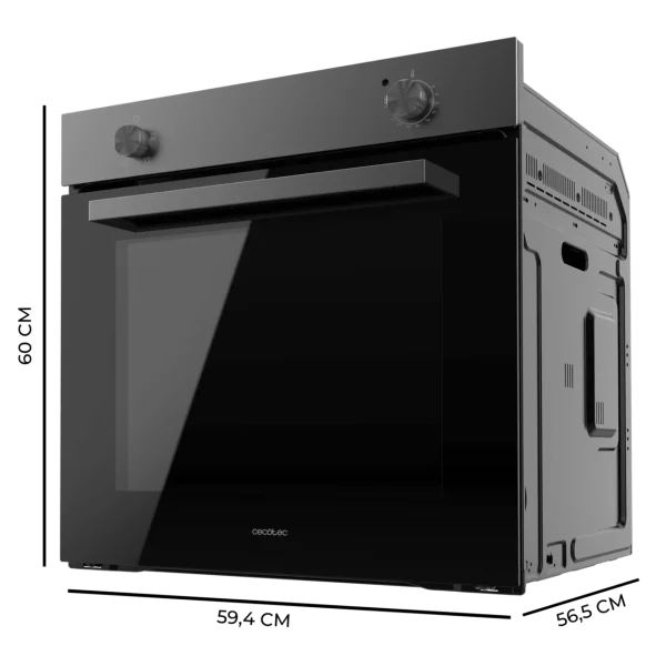 Imagen 3 Horno integrable Cecotec Bolero Hexa C126000 Dark Inox A con 77 litros de capacidad, 4 funciones de cocción, 2800 W de potencia y eficiencia energética clase A.