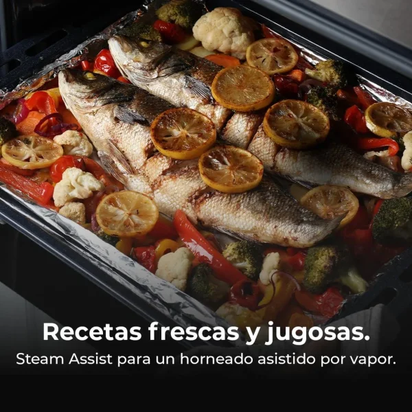 Imagen 8 Horno integrable Cecotec Bolero Hexa C126000 Dark Inox A con 77 litros de capacidad, 4 funciones de cocción, 2800 W de potencia y eficiencia energética clase A.