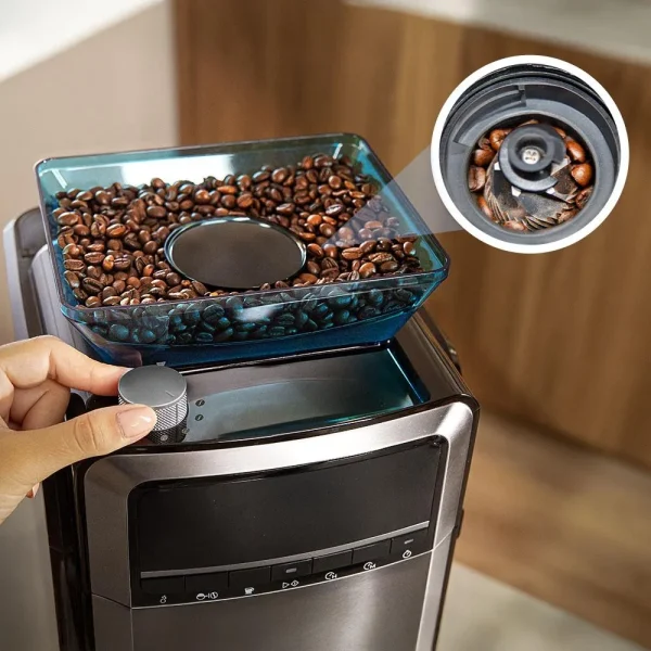 Imagen 6 Cafetera de goteo Coffee 66 Grind & Brew con molinillo integrado, 1000 W, capacidad de 12 tazas y función Aroma para obtener el mejor sabor en cada taza.