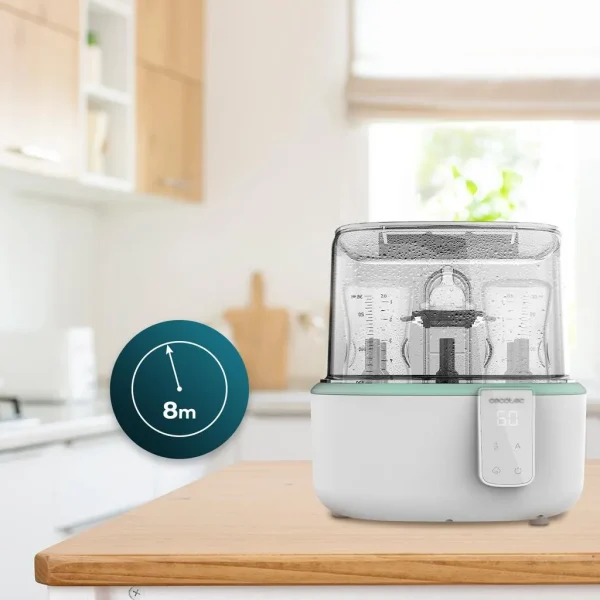 Imagen 3 Esterilizador digital Cecotec para hasta 6 biberones. Ciclo rápido de 8 minutos con soporte para tetinas. Higiene máxima y seguridad total para tu bebé.