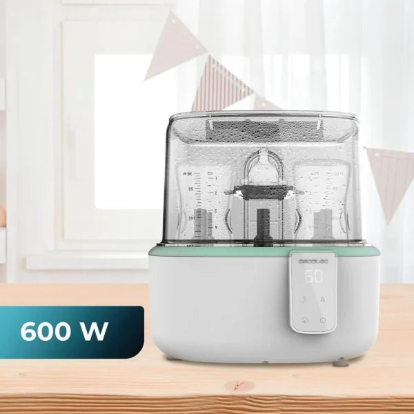 Imagen 8 Esterilizador digital Cecotec para hasta 6 biberones. Ciclo rápido de 8 minutos con soporte para tetinas. Higiene máxima y seguridad total para tu bebé.