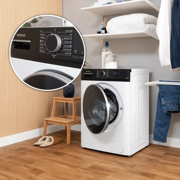 Imagen 8 Lavadora CECOTEC Bolero DressCode 9610 Inverter A blanca. 9 Kg de capacidad, 1400 RPM y clase energética A. Incluye motor Inverter Plus y tecnología Steam Max.