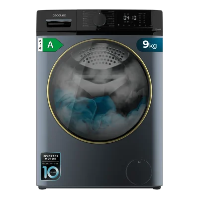 Lavadora de carga frontal Cecotec Bolero DressCode 9610 Inverter Ice Blue A de 9 Kg, diseño azul hielo