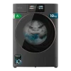 Lavadora Cecotec Bolero DressCode 10950 Autodose Inverter 3D Steel A vista frontal con pantalla de 9,2 pulgadas y puerta XXL