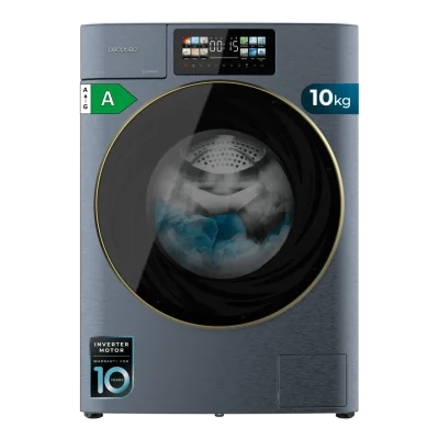 Lavadora de carga frontal Cecotec Bolero DressCode 10950 Autodose Inverter 3D Ice Blue A de 10 kg con pantalla Core Matrix y puerta XXL