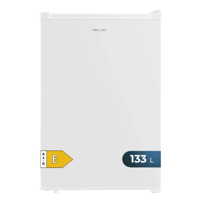 Mini frigorífico Cecotec Bolero CoolMarket TT 133 L White de color blanco con estantes de cristal y cajón para verduras