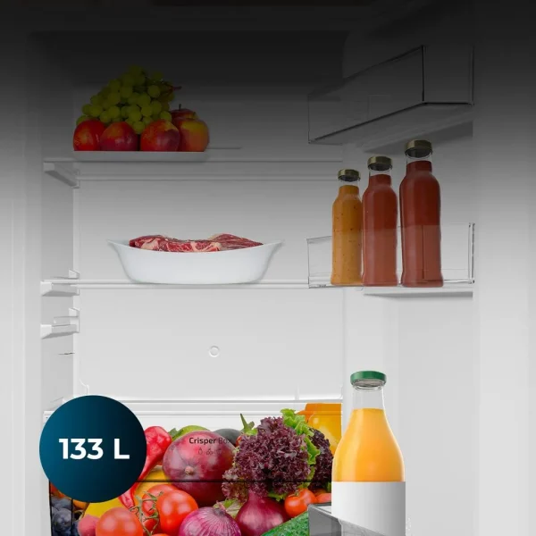 Imagen 5 Mini frigorífico Bolero CoolMarket TT 133 L White de Cecotec. Capacidad de 133L, eficiencia energética clase E, Crisper Box y control de temperatura ajustable.