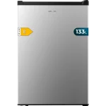Vista frontal del mini frigorífico Bolero CoolMarket TT 133 L Inox de Cecotec con acabado en acero inoxidable