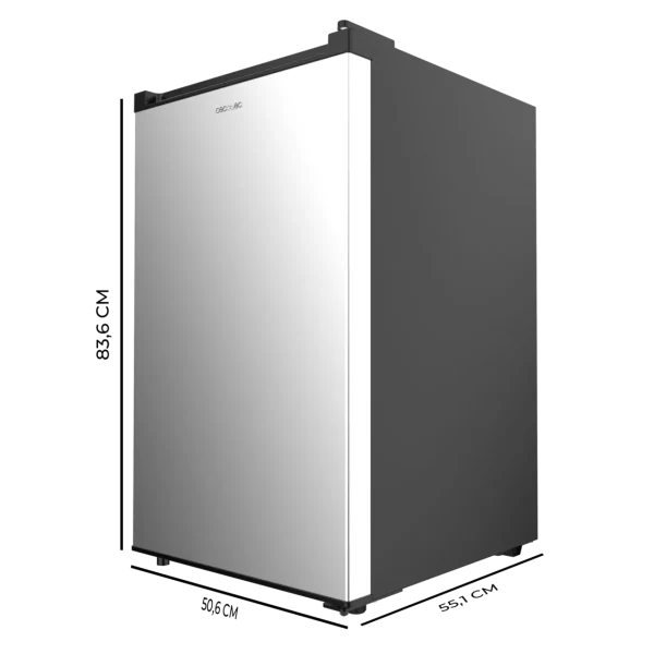 Imagen 3 Congelador vertical de sobremesa Cecotec Bolero CoolMarket TF 87 Inox de 87 litros, eficiencia energética E y 83,6 cm de alto con elegante acabado inoxidable.