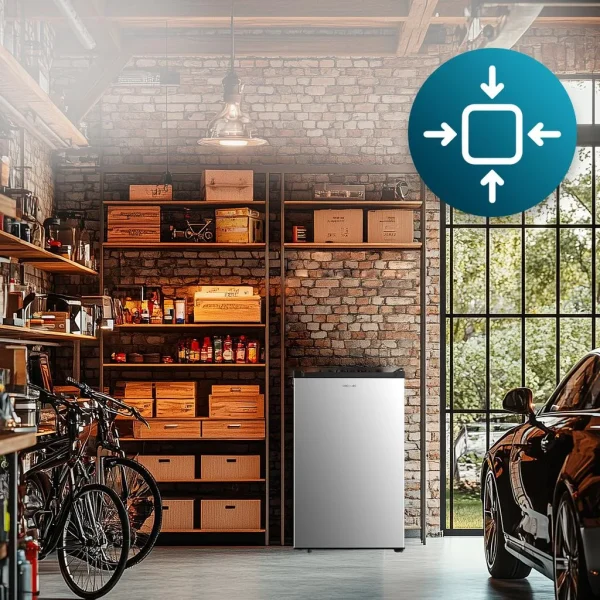 Imagen 7 Congelador vertical de sobremesa Cecotec Bolero CoolMarket TF 87 Inox de 87 litros, eficiencia energética E y 83,6 cm de alto con elegante acabado inoxidable.