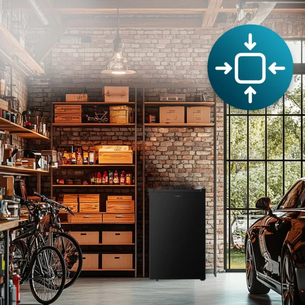 Imagen 7 Congelador vertical Bolero CoolMarket TF 87 Black de 87 litros y clase energética E. Diseño compacto en negro ideal para espacios reducidos y encimeras.