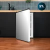 Imagen 5 Congelador vertical Bolero CoolMarket TF 97 Inox de 97 litros de capacidad, clasificación energética E y acabado en acero inoxidable. Diseño compacto de 83,5 cm.
