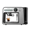 Cafetera espresso Cecotec Power Espresso 20 Square Pro en acero inoxidable con manómetro y brazo vaporizador frontal.