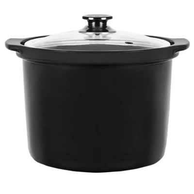 Cubeta de cerámica Slowpot color teja para Olla GM de 6 litros con tapa de vidrio para cocción lenta