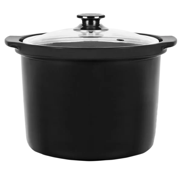 Cubeta de cerámica Slowpot color teja para Olla GM de 6 litros con tapa de vidrio para cocción lenta