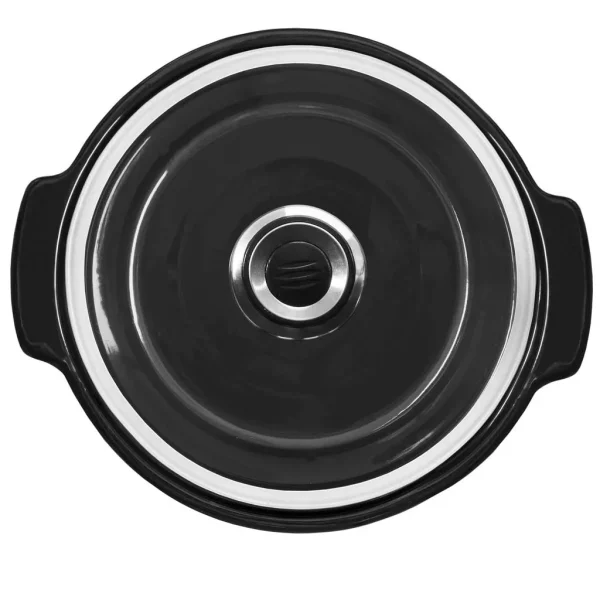 Imagen 2 Cubeta de cerámica Slowpot para Olla GM de 6 litros. Incluye tapa de vidrio. Ideal para cocciones lentas y guisos tradicionales con sabor intenso. Material ecológico.