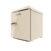 Imagen 4 Mini frigorífico retro de 45 litros en color beige con 55 cm de alto. Diseño vintage elegante, eficiencia energética clase E y dimensiones compactas para oficina.