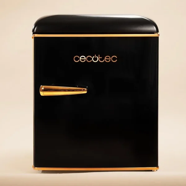 Imagen 8 Mini frigorífico retro negro de 45L con diseño vintage y eficiencia clase E. Compacto y silencioso, ideal para habitaciones, oficinas o espacios reducidos.