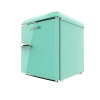 Imagen 4 Mini frigorífico retro Bolero CoolMarket TT Origin 45 Green E con 45 litros de capacidad, diseño vintage en color verde y clasificación energética clase E.