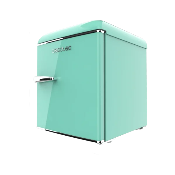 Imagen 4 Mini frigorífico retro Bolero CoolMarket TT Origin 45 Green E con 45 litros de capacidad, diseño vintage en color verde y clasificación energética clase E.