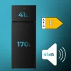Imagen 5 Frigorífico de dos puertas Bolero CoolMarket 2D 211 Black E con 211 litros de capacidad, eficiencia energética clase E y elegante acabado en color negro mate.