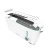 Imagen 2 Tostadora de ranura larga y 1000 W con capacidad para dos tostadas. Cuenta con soporte para panecillos, 7 niveles de potencia y función descongelar.