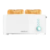 Imagen 3 Tostadora de ranura larga y 1000 W con capacidad para dos tostadas. Cuenta con soporte para panecillos, 7 niveles de potencia y función descongelar.