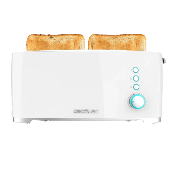 Imagen 3 Tostadora de ranura larga y 1000 W con capacidad para dos tostadas. Cuenta con soporte para panecillos, 7 niveles de potencia y función descongelar.