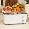 Imagen 7 Tostadora de ranura larga y 1000 W con capacidad para dos tostadas. Cuenta con soporte para panecillos, 7 niveles de potencia y función descongelar.