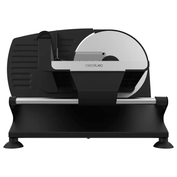 Imagen 3 Cortafiambres de 200 W con disco de 190 mm y sistema HardGear. Ajuste de grosor de 0 a 15 mm para cortes precisos en embutidos, quesos y pan con seguridad.