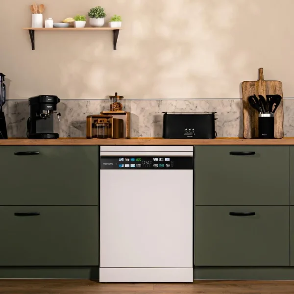 Imagen 6 Lavavajillas de 60 cm con capacidad para 15 cubiertos, eficiencia energética clase B, motor Inverter Plus y sistema Turbo Dry+ para un secado impecable.