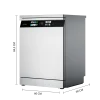 Imagen 4 Lavavajillas Cecotec Bolero Aguazero 6700 Inox B de 60 cm con capacidad para 15 cubiertos, motor Inverter Plus, eficiencia energética B y sistema Turbo Dry+.