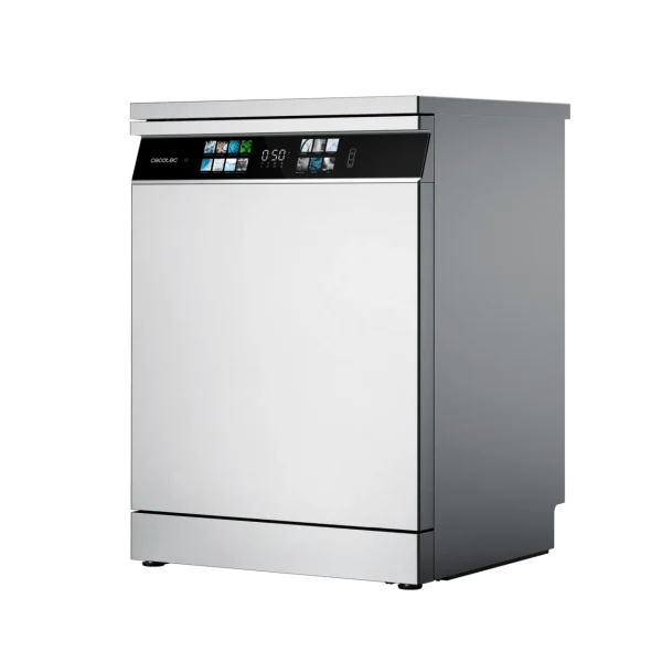 Imagen 5 Lavavajillas Cecotec Bolero Aguazero 6700 Inox B de 60 cm con capacidad para 15 cubiertos, motor Inverter Plus, eficiencia energética B y sistema Turbo Dry+.
